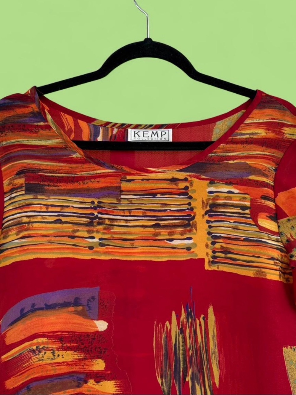 Kemp Red Abstract Two-Piece Set - Picture 7 of 7
